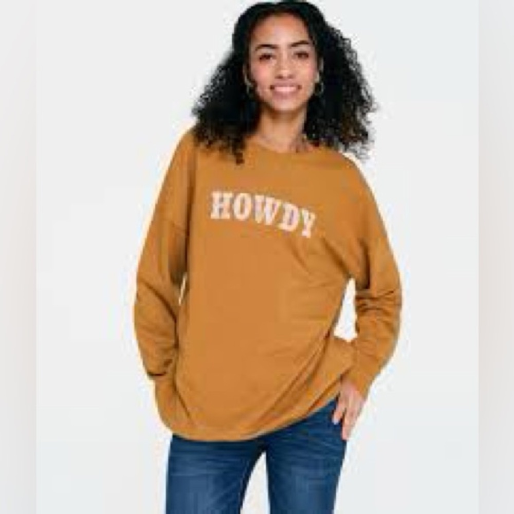 Western cowboy Sweatshirt howdy‎ spell-out size S oversized cozy